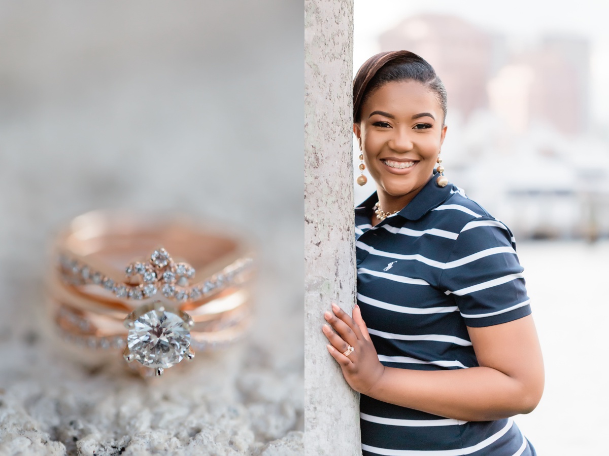 black couple engagement photo