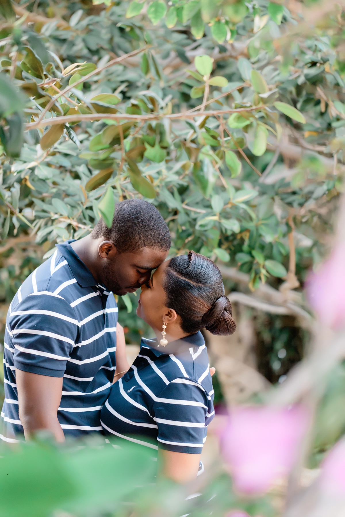 black couple engagement photo